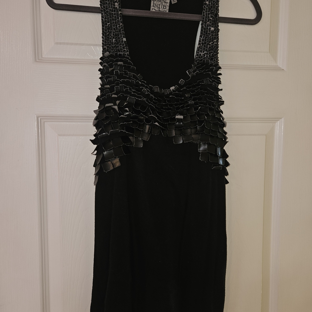 Black Embellished Tank Top